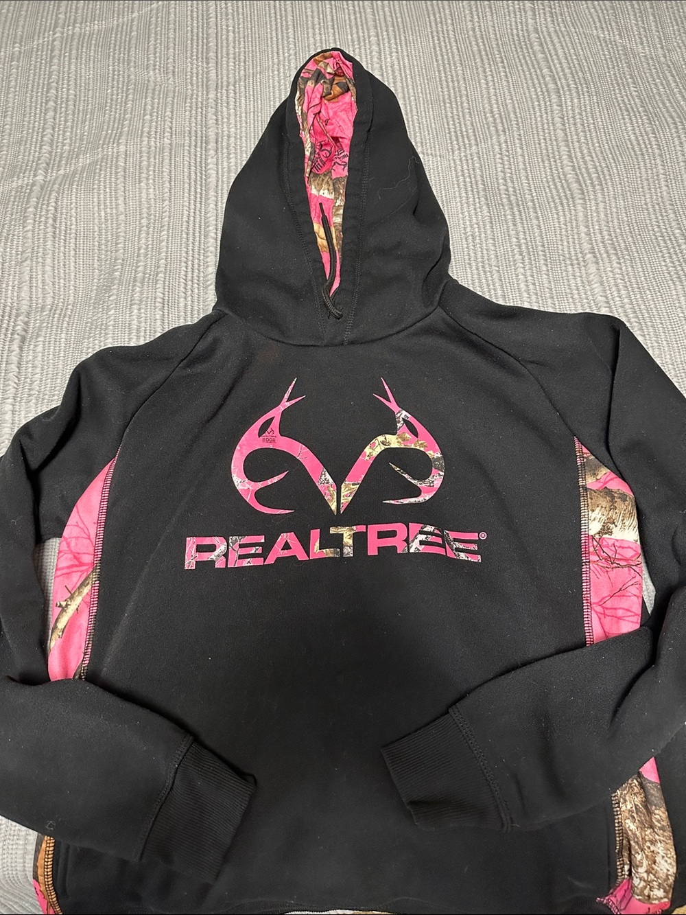 Realtree Black Hoodie with Pink Camo Accents